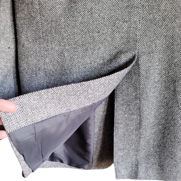 Reed St James sport coat western cut gray herringbone wool lined 40L vtg - Picture 5 of 12